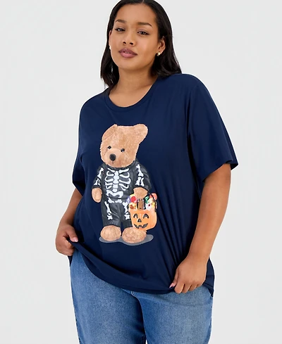 Grayson Threads, The Label Trendy Plus Trick-Or-Treat Teddy Bear Graphic T-Shirt
