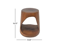 sumyeg Hollow Round Wood Grain Mgo Side Table 200lbs Capacity No Assembly End Table.