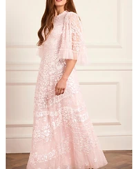 Needle & Thread Women's Anais Sequin 3/4 Sleeve Maxi Gown