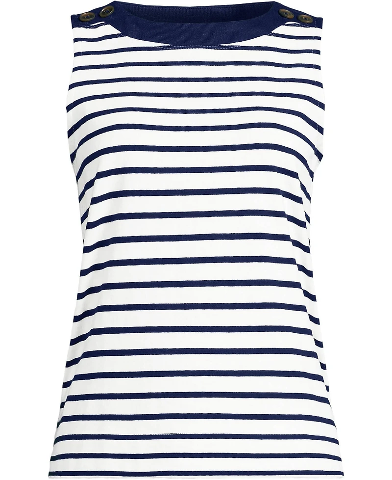 Lands' End Women's Mariner Button Shoulder Tank