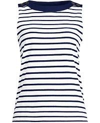 Lands' End Women's Mariner Button Shoulder Tank