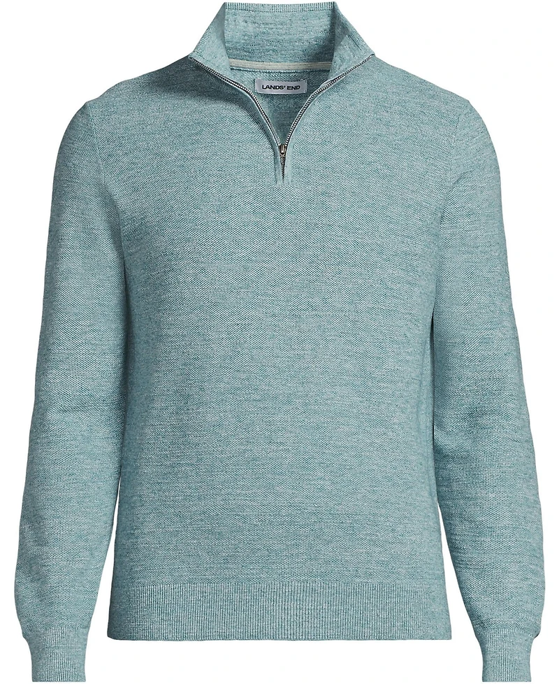 Lands' End Men's Long Sleeve Summer Weight Quarter Zip