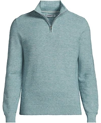 Lands' End Men's Long Sleeve Summer Weight Quarter Zip