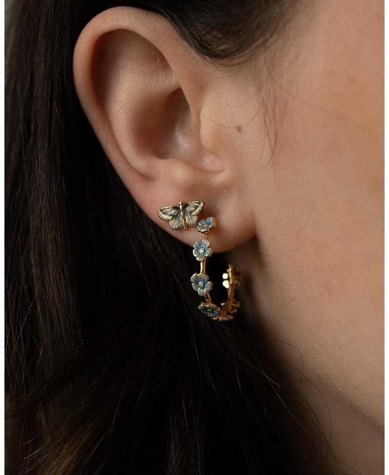 Fable England Forget-Me-Not Stud Hoop Earrings