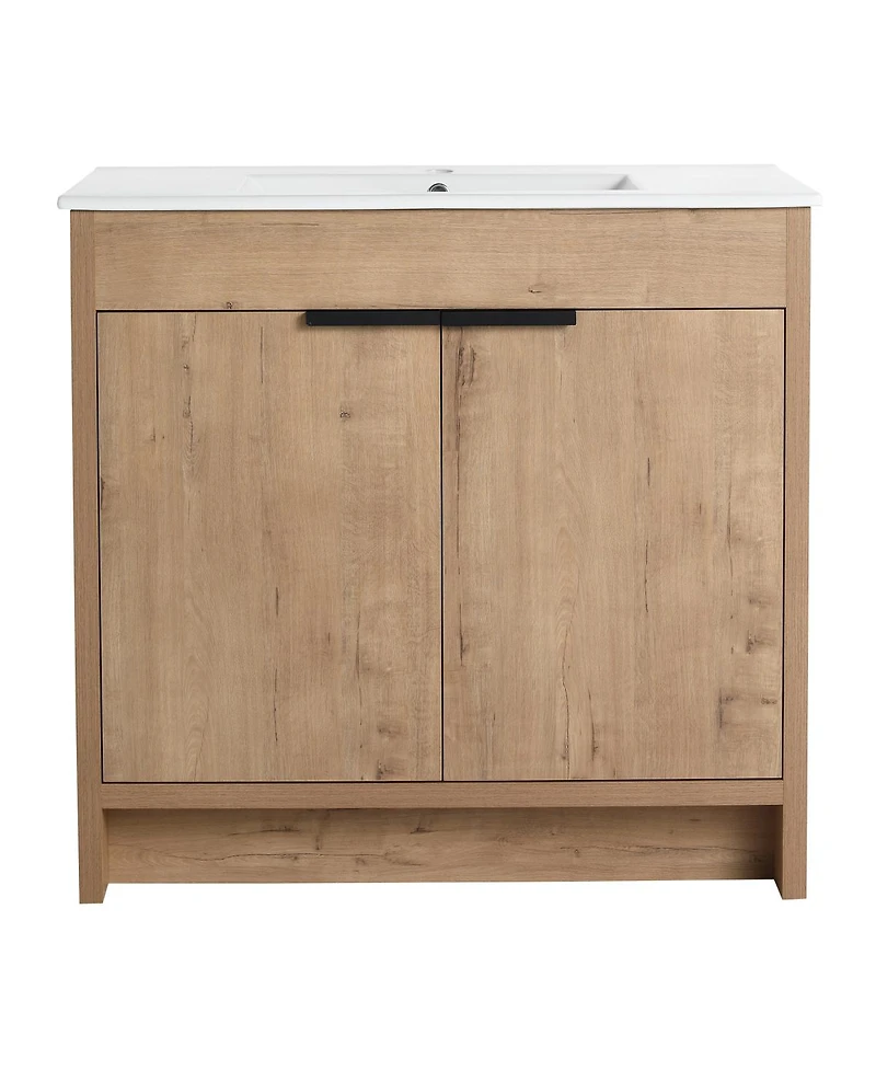 Sillysis Inch Freestanding Bathroom Vanity with Ceramic Sink