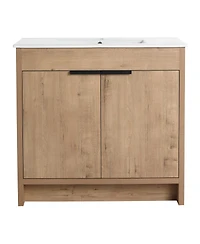Sillysis Inch Freestanding Bathroom Vanity with Ceramic Sink