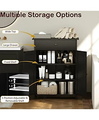 Volenca Bathroom Floor Cabinet Freestanding Storage Organizer with 2 Doors