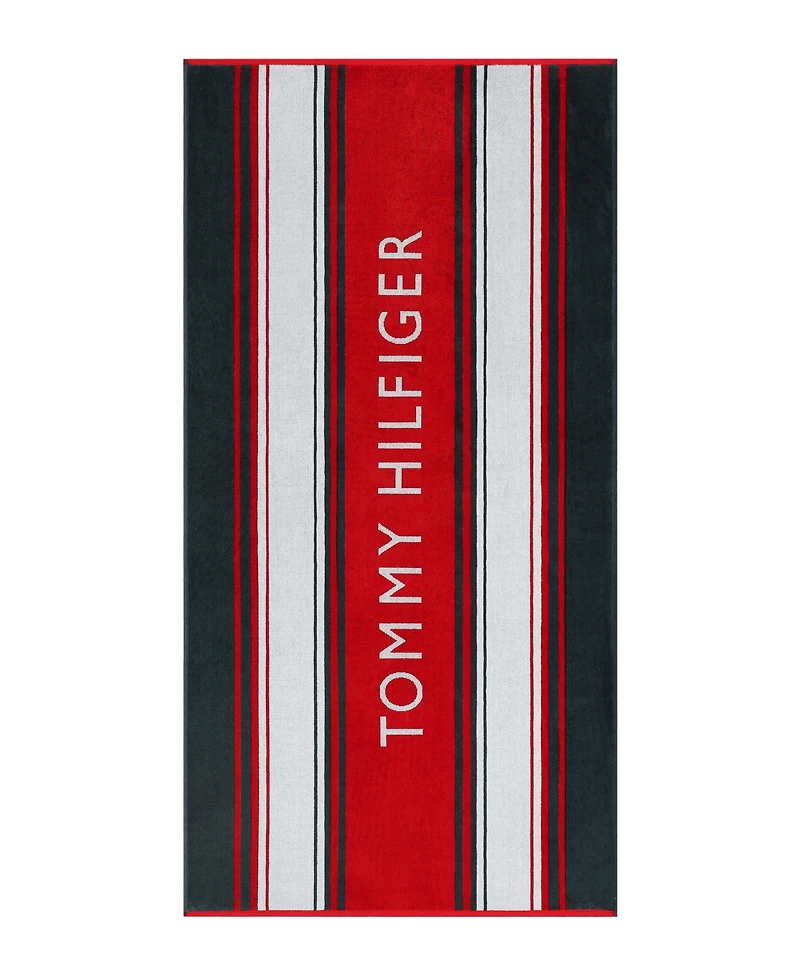 Tommy Hilfiger Hampton Stripe Cotton Beach Towel, 68" x 36"