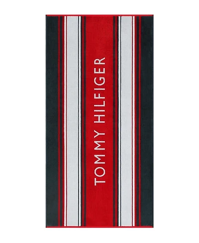 Tommy Hilfiger Hampton Stripe Cotton Beach Towel, 68" x 36"