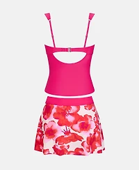Cupshe Women's V-Neck Tankini Set with Swim Skirt