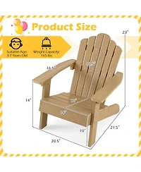 Gymax Adirondack Outdoor Chair for Kids with Tilted High Backrest