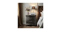 Lucky One 22"W Classic Wooden 2-Drawer Nightstand