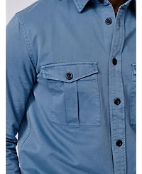 Aubin Men's Cole Long Sleeve Twill Overshirt