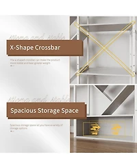 gaomon Triple 6 Tier Bookshelf, Large Bookcase Industrial Bookshelf with 24 Open Display Shelves, Industrial Tree Bookshelf
