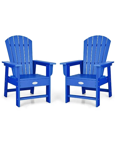 Gymax Set of 2 Kids Patio Adirondack Chair Armchair Weather Resistance Outdoor Chair