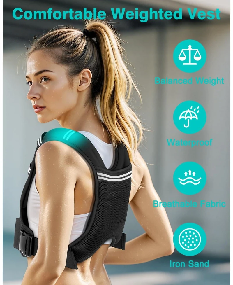 Aofar Weighted Vest Adjustable Straps Reflective Running Workout