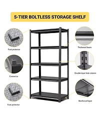 Boyel Living 63"H 5 Tier Metal Shelves for Storage Garage Shelving 2000LBS Heavy Duty Storage Shelves Adjustable Garage Shelf