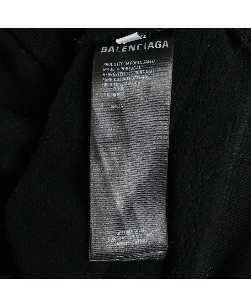 Pre-Owned Balenciaga Men's Unisex Logo Print Cotton Knit Hoodie
