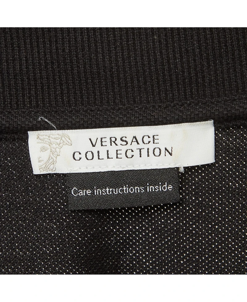 Pre-Owned Versace Men's Collection Medusa Embossed Cotton Polo T-Shirt