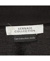 Pre-Owned Versace Men's Collection Medusa Embossed Cotton Polo T-Shirt