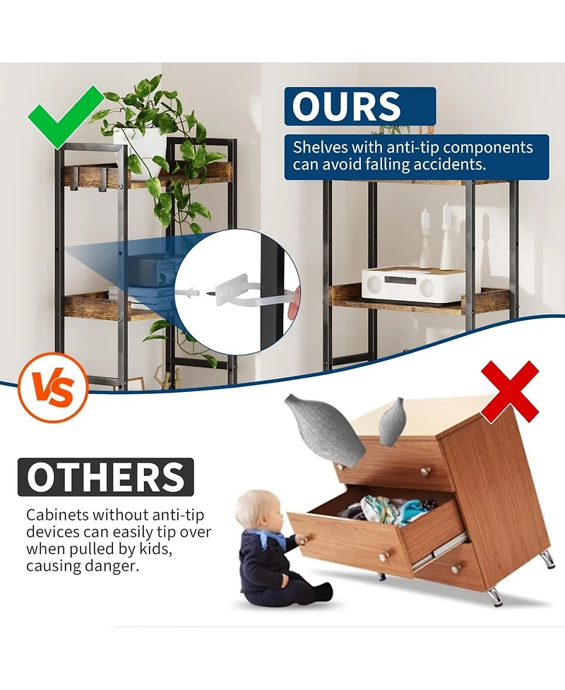 gaomon Book Shelf, 5 Tier Bookshelf, Wood Bookcase with 14 Open Display Shelves
