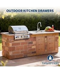 homfan Stainless Steel Storage Cabinet