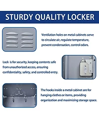 Boyel Living 3 Door 72"H Metal Lockers With Lock for Employees, Storage Locker Cabinet for Home Gym Office School Garage, Gray