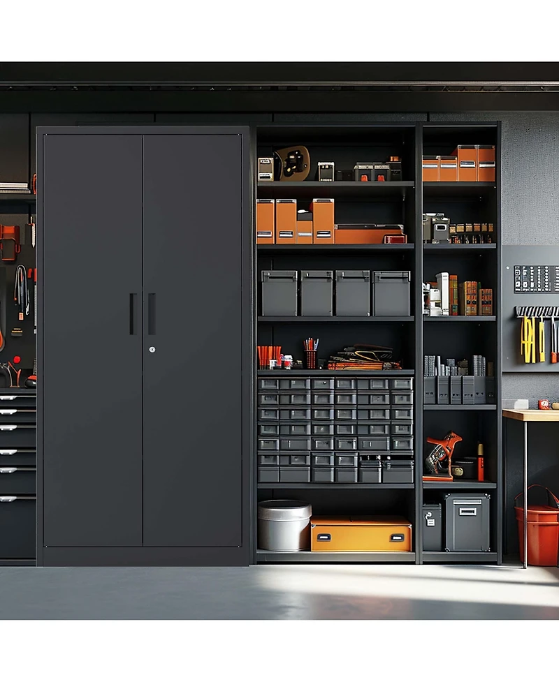 Boyel Living 72"H Metal Garage Storage Cabinet, Tall Cabinets for Garage Storage Systems Lockable File Cabinet for Home Office, Classroom/Pantry