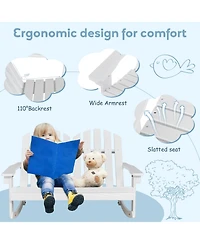 Gymax Adirondack Rocking Chair Kid Backrest Armrest Solid Wood