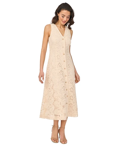 CeCe Women's Sleeveless V-Neck Midi Dress