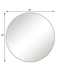 Laoties 36" Large Round Wall Mirror, Modern Metal Circle Vanity Mirror for Bathroom, Entryway
