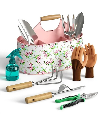 Xdovet Garden Tool Set Stainless Steel Wood Handle Metal Basket Gift Women Mother