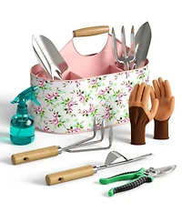 Xdovet Garden Tool Set Stainless Steel Wood Handle Metal Basket Gift Women Mother