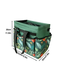 Xdovet Garden Tool Bag Oxford Tote Hard Bottom Adjustable Strap