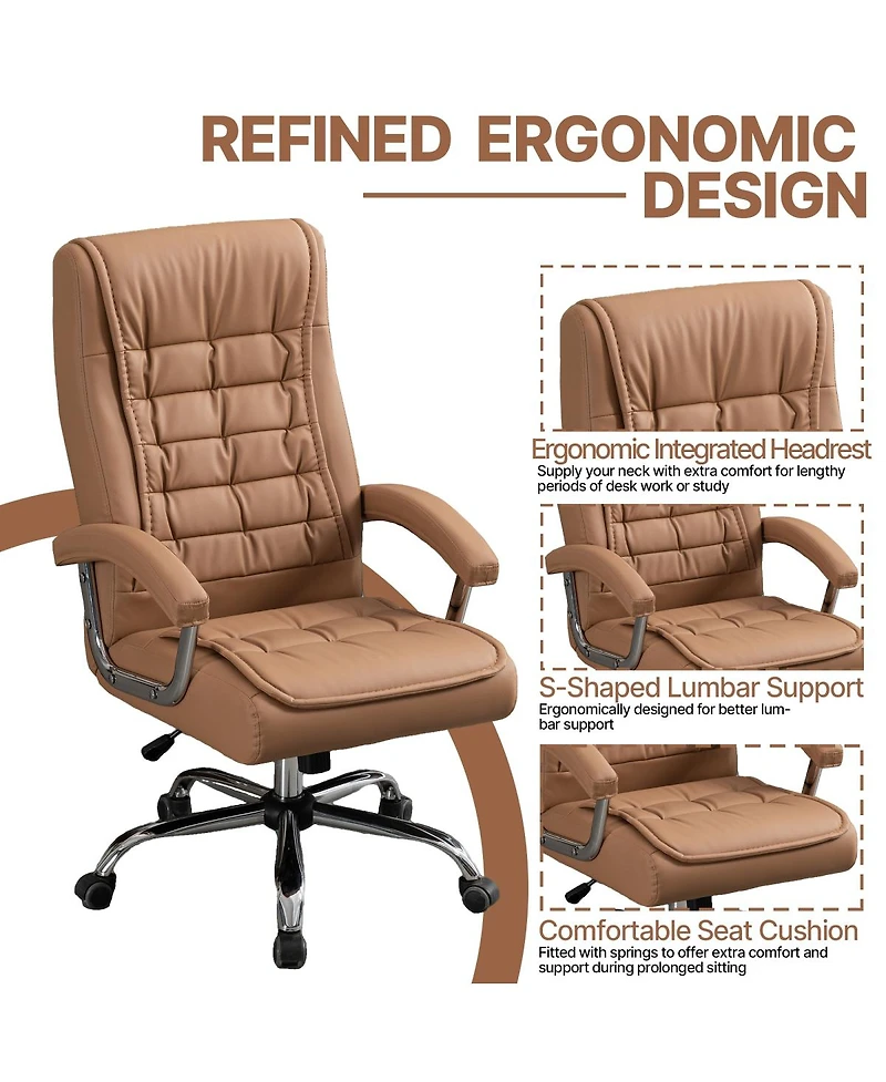Streamdale Furniture Executive High Back Pu Leather Ergonomic Office Chair