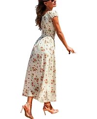 Cupshe Women's Guest List Floral Maxi Beach Dress