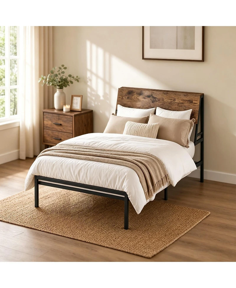 homfan Metal Platform Bed Frame