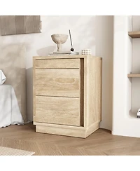Homsee Chest of Drawers with Hidden Storage - 24-Inch Wide Modern Bedside Table with Sliding Door and Nfc Lock | Wooden Texture Nightstand
