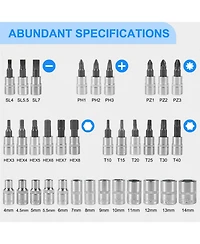 Xdovet Ratchet Socket Wrench Set Metric Automotive Tool Kit