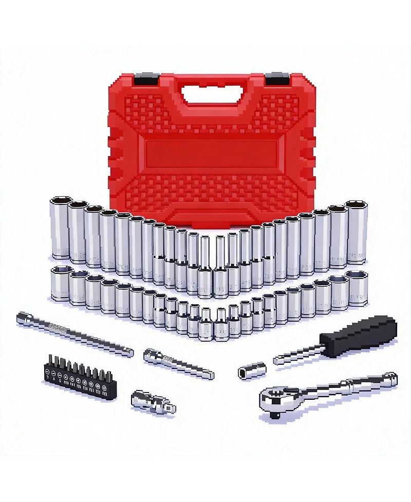 Xdovet 1/4inch Drive Socket Set 62pieces Sae Metric Ratchet