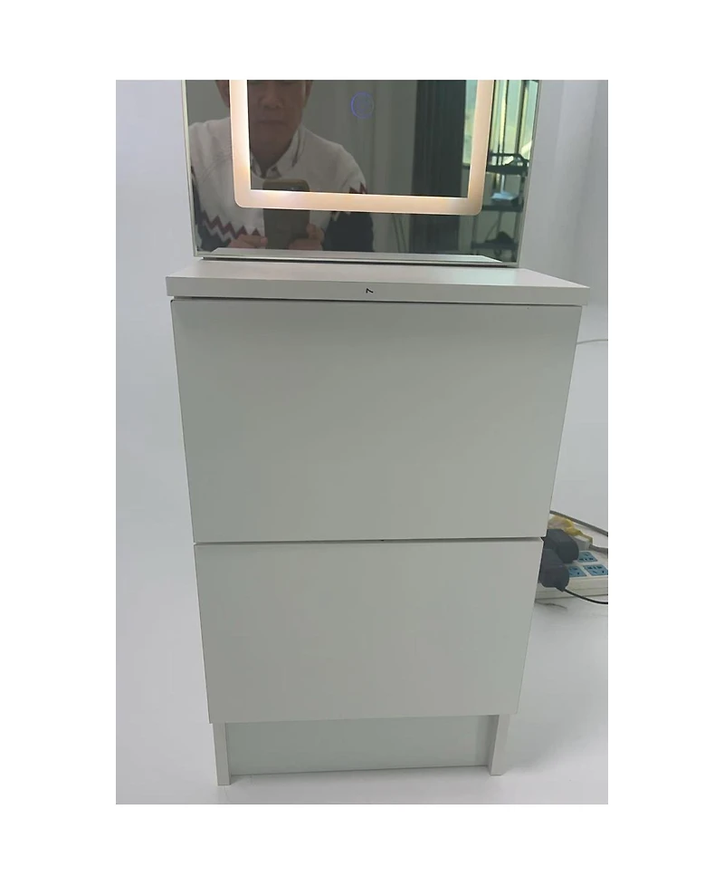 Streamdale Furniture Led Dressing Mirror Jewelry Cabinet with Adjustable Brightness and Storage