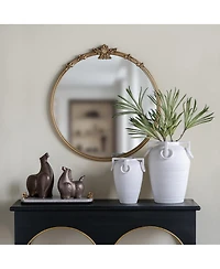 Laoties 30" Round Decorative Wall Mirror for Mantle, Entryway