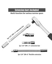 Xdovet Socket Set Metric Ratchet Wrench 4-14mm Cr-v S2 Bits Extension Bars Mechanic Tool Kit