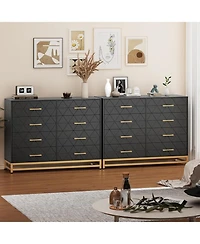 gaomon Dresser with 8 Drawers for Bedroom Large Storage Tower Wooden Chest of