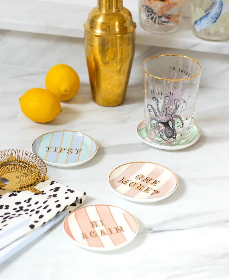 Yvonne Ellen Slogan Coasters, Set of 4