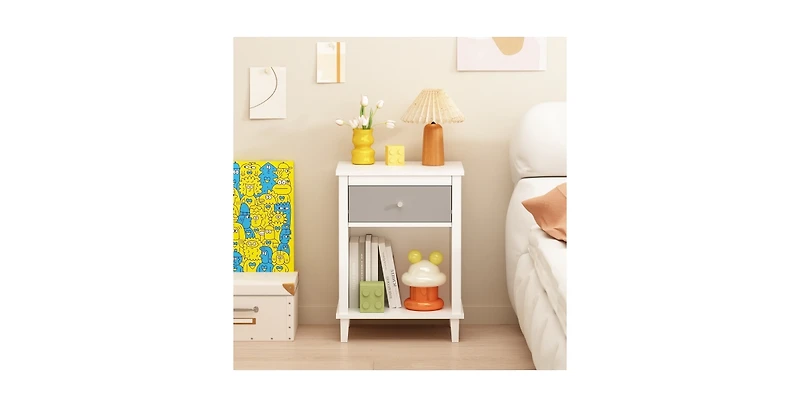 Lucky One 22.8"W Nightstand with Drawer and Shelf