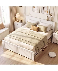 Slickblue Modern Platform Bed Frame with Wooden Headboard