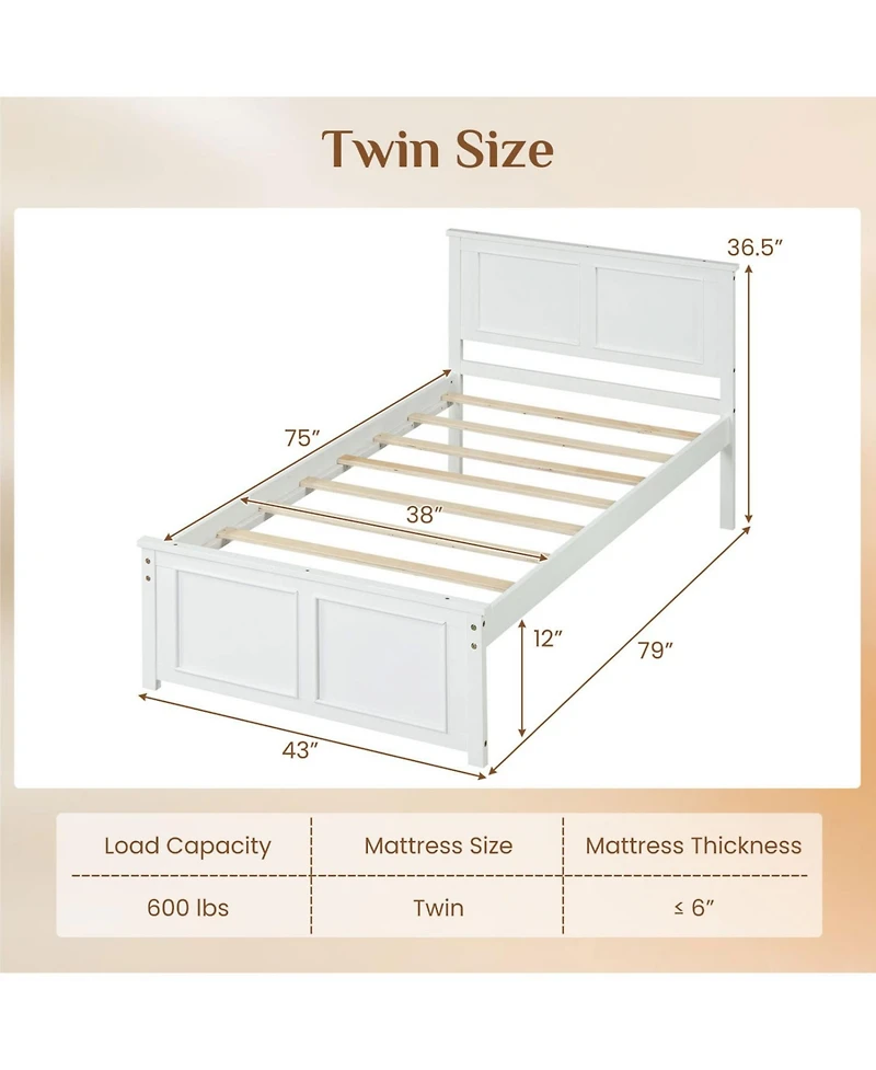 Slickblue Modern Platform Bed Frame with Wooden Headboard