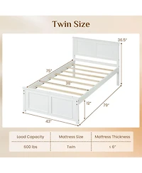 Slickblue Modern Platform Bed Frame with Wooden Headboard