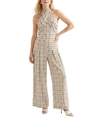 Lily and Lionel London Women's Ardern Halterneck Check Culotte Jumpsuit
